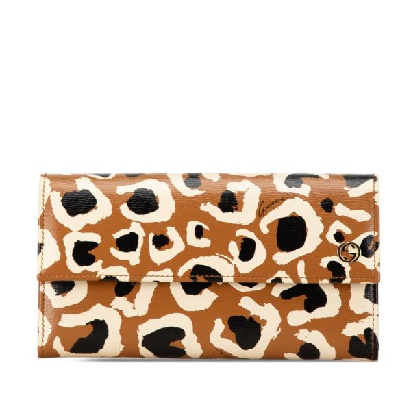 GUCCI（グッチ） ヒョウ アニマル レオパード 長財布 309702 ブラウン