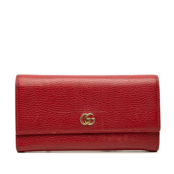 GUCCI（グッチ） ダブルG 長財布 456116 レッド レザー レディース