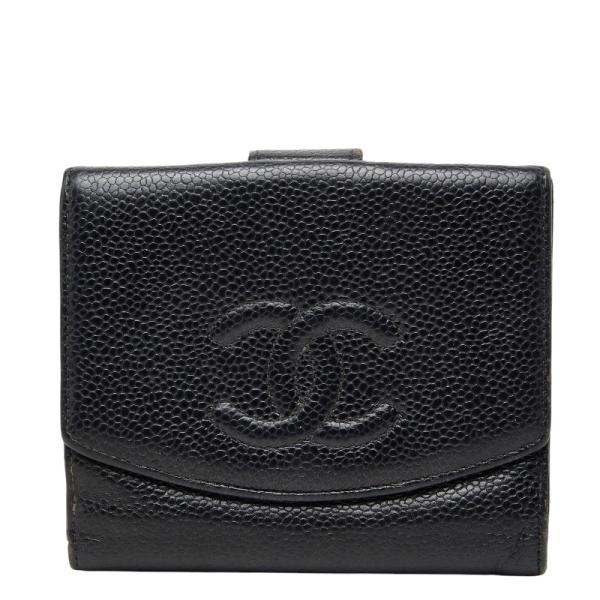 CHANEL（シャネル） ココマーク 三つ折り財布 A13496 ブラック
