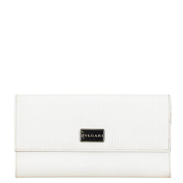 BVLGARI（ブルガリ） ミレリゲ 長財布 ホワイト レザー レディース