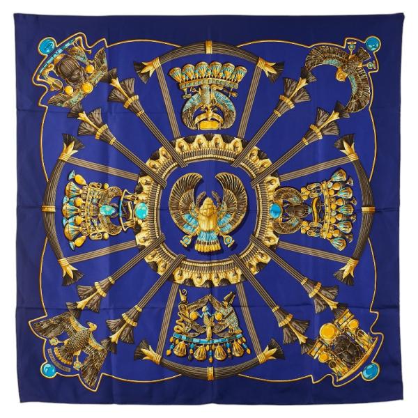 HERMES エルメス カレ90 Caty 古代エジプト スカラベ柄 スカーフ
