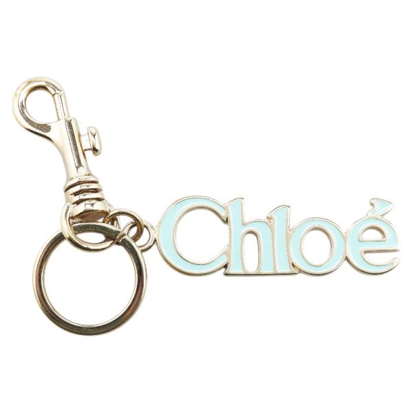 Chloe（クロエ） ロゴ チャーム バッグチャーム ゴールド ライトブルー
