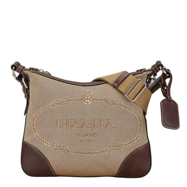 PRADA プラダ ジャガードロゴ ショルダーバッグ BT0534 ベージュ