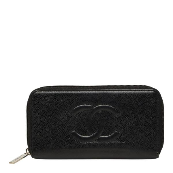 CHANEL（シャネル） ココマーク ラウンドファスナー 長財布 ブラック