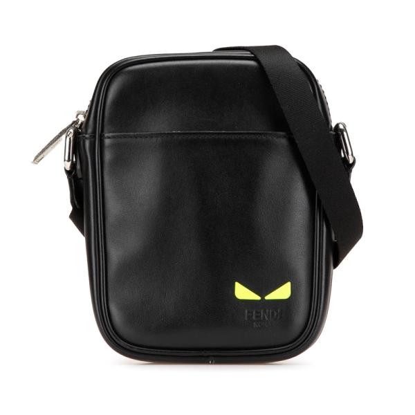 フェンディ アイシーユー 斜め掛け ショルダーバッグ 7VA456 ブラック ネオンイエロー カーフレザー メンズ FENDI 【中古】 FENDI（フェンディ） アイシーユー 斜め掛け ショルダーバッグ 7VA456
