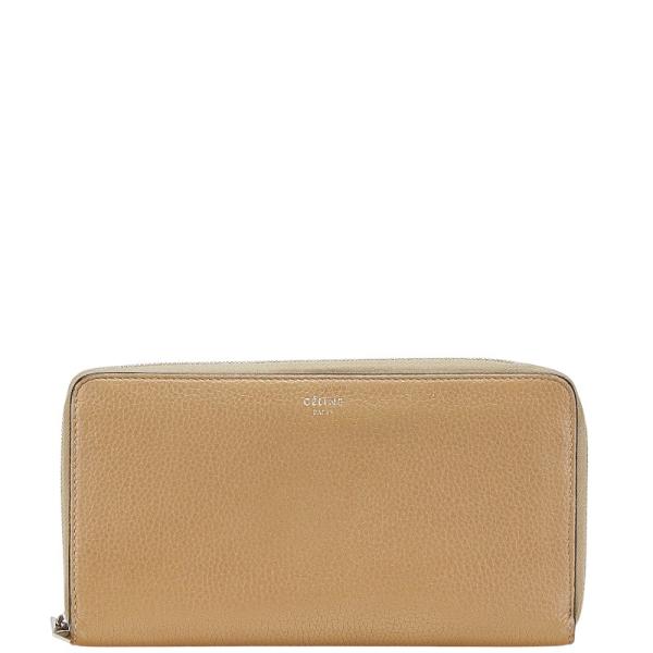 CELINE セリーヌ ロゴ 長財布 ブラウン レザー レディース CELINE セリーヌ ロゴ 長財布 ブラウン レザー レディース