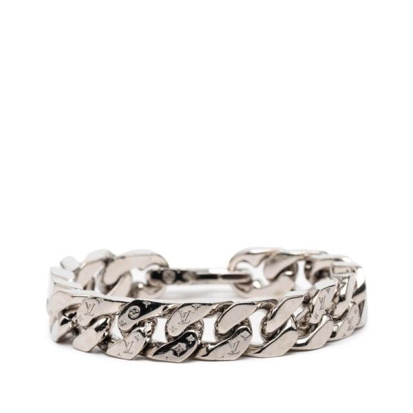 値下げ Louis Vuitton シルバー ブレスレット LVチェーンリンクス ルイヴィトン ブラスレ LVチェーンリンクス シルバー メンズ メタル