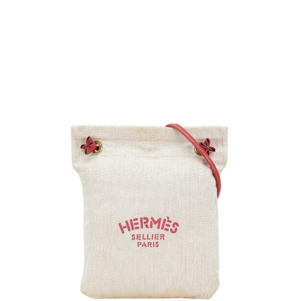 エルメス アリーヌPM ワンショルダーバッグ コットン レディース HERMES 【234-92814】 HERMES（エルメス） アリーヌPM ワンショルダーバッグ ベージュ レッド