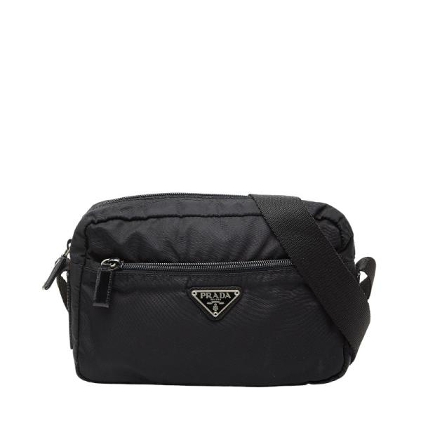 大人気✨プラダ ショルダーバッグ 三角ロゴプレート テスートナイロン ブラック PRADA（プラダ） 三角ロゴプレート 斜め掛け ショルダーバッグ B9061