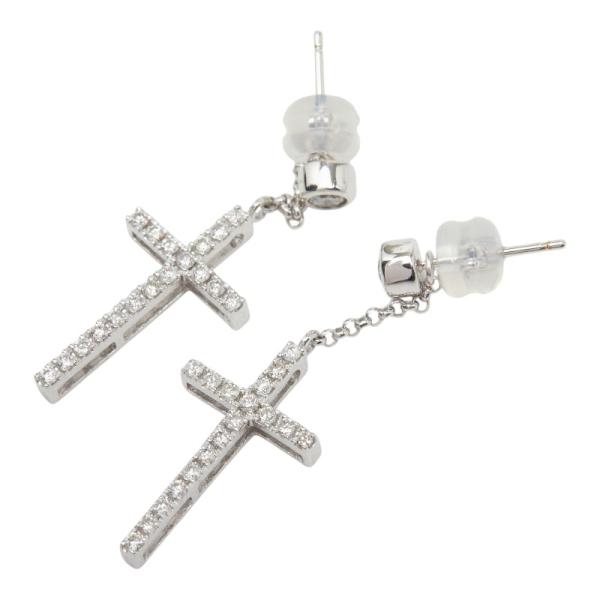 K18WG ホワイトゴールド ダイヤ0.20ct ダイヤ0.30ct クロスモチーフ