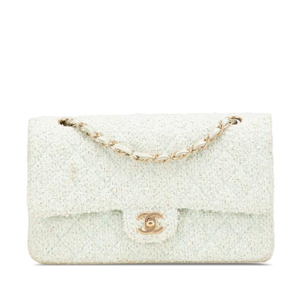 シャネル マトラッセ25 ココマーク Wフラップ チェーン ショルダーバッグ ツイード レディース CHANEL 【243-09813】 CHANEL（シャネル） マトラッセ25 ココマーク Wフラップ チェーン