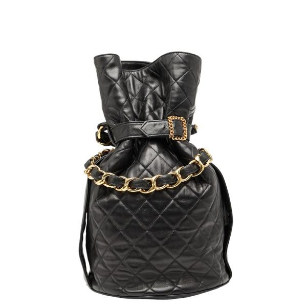 シャネル ココマーク マトラッセ 巾着型 チェーン ショルダーバッグ ラムスキン レディース CHANEL 【243-38224】 CHANEL（シャネル） ココマーク マトラッセ 巾着型 チェーン