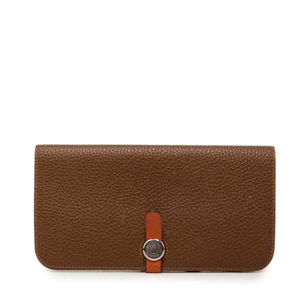 HERMES（エルメス） ドゴン デュオ GM 二つ折り 長財布 ブラウン