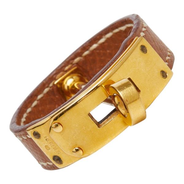 エルメス ケリー スカーフリング ブラウン ゴールド トゴ メッキ レディース HERMES 【中古】