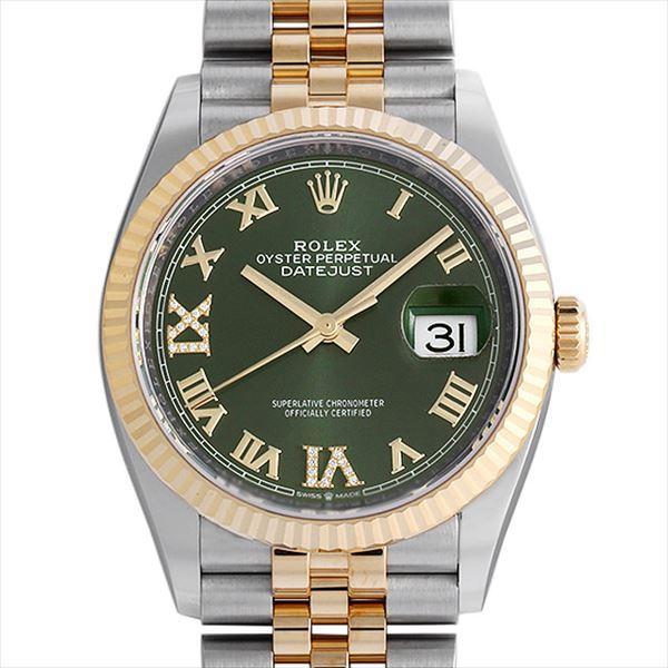 ロレックス デイトジャスト36 126233 オリーブグリーン/ローマ 未使用 メンズ 腕時計 60回払いまで無金利