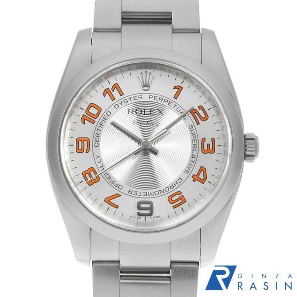 ロレックス エアキング 114200 シルバー コンセントリック オレンジアラビア M番 メンズ 中古 腕時計 ROLEX（ロレックス） エアキング 114200 シルバー コンセントリック