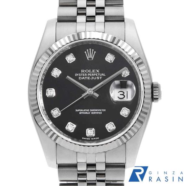ROLEX（ロレックス） デイトジャスト 10Pダイヤ 116234G ブラック 5列