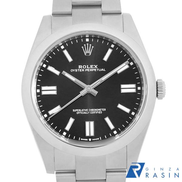 ロレックス オイスターパーペチュアル41 124300 ブラック ランダム番 中古 メンズ 腕時計