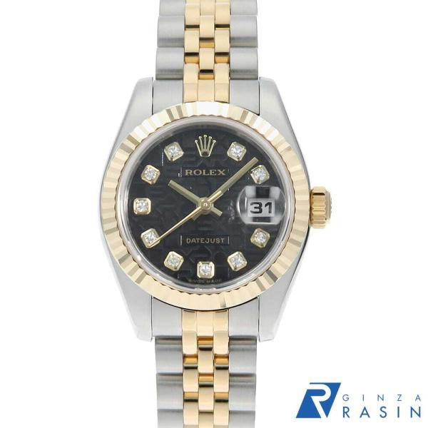 ROLEX（ロレックス） デイトジャスト 10Pダイヤ 179173G ブラック 彫り