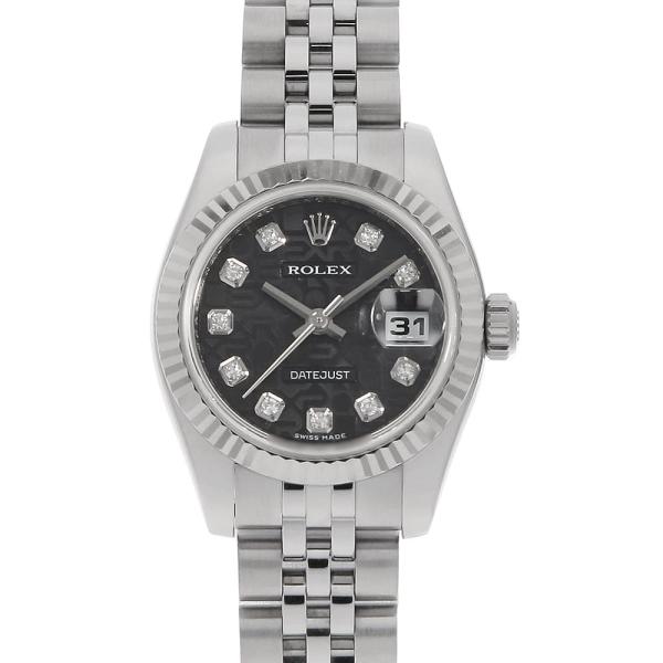 ROLEX（ロレックス） デイトジャスト 10Pダイヤ 179174G ブラック 彫り