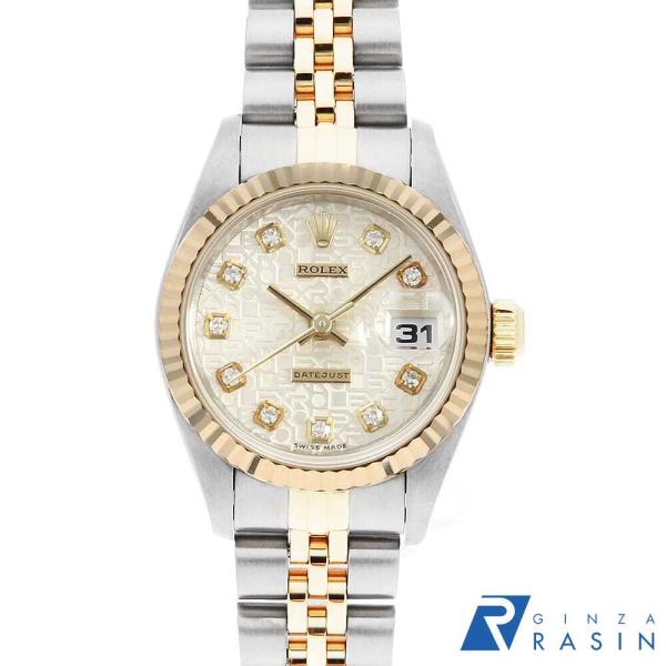 ROLEX ロレックス/デイトジャストレディ−ス10Pダイヤモンド/コンピュ−タ/69173G/W65****/Aランク/93【中古】 ロレックス レディ デイトジャスト PG・コンビ ブラック・10Pダイヤ 未