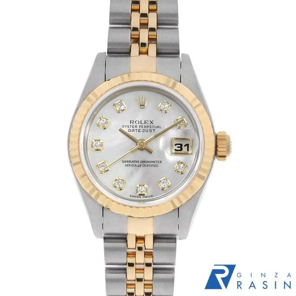 【ROLEX】デイトジャストレディース ホワイト ROLEX（ロレックス） デイトジャスト 10Pダイヤ 69173NG ホワイト