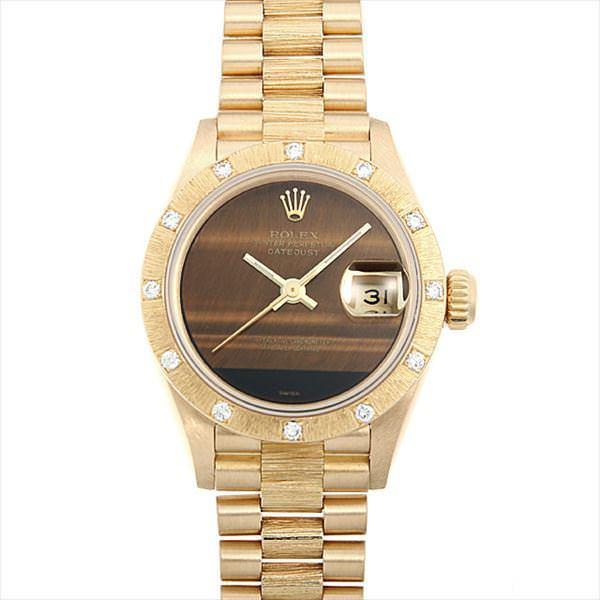 デイトジャスト ロレックス バークベゼル 12Pダイヤ 69288 タイガー
