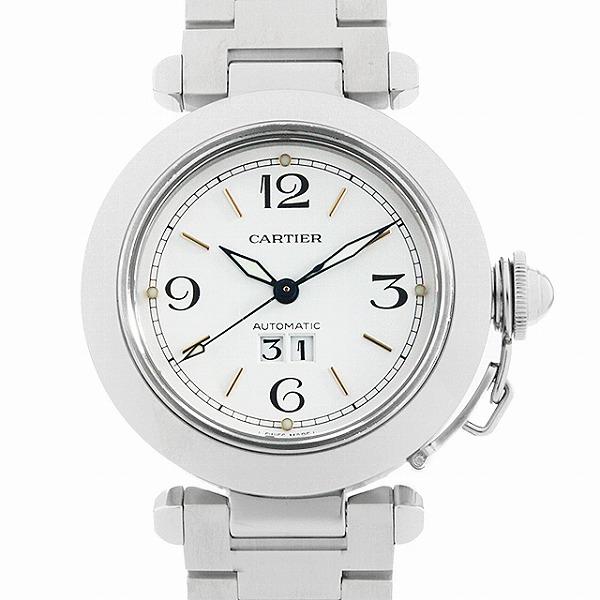 Cartier パシャC ビックデイト W31055M7 自動巻き時計 シルバー PASHA DE CARTIER カルティエ パシャC ビッグデイト W31055M7
