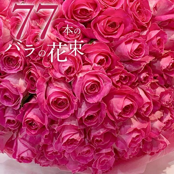 ピンクバラ77本の花束 送料無料 送料込み プレゼント お祝い 記念日