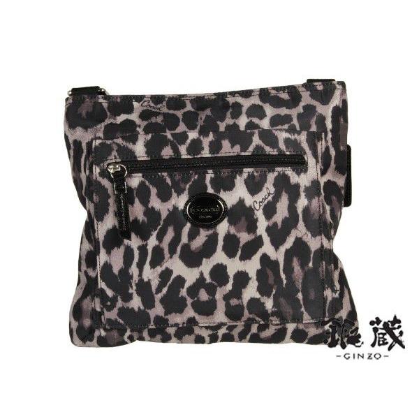 COACH 未使用コーチ・COACH ショルダーバッグ レオパード黒ナイロン 