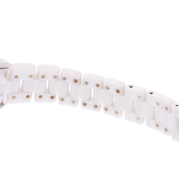 シャネル J12 33mm 白文字盤 H0968 メンズ レディース 白セラミック/SS 
