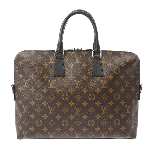 Louis Vuitton ビジネスバッグ モノグラムマカサー ルイ ヴィトン モノグラムマカサー Sロック メッセンジャー サフラン バッグ