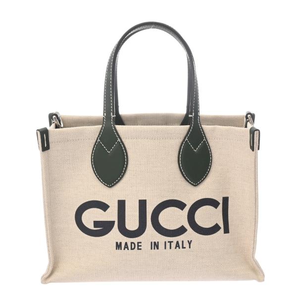 GUCCI（グッチ） GUCCIプリント スモールトートバッグ ベージュ 772144