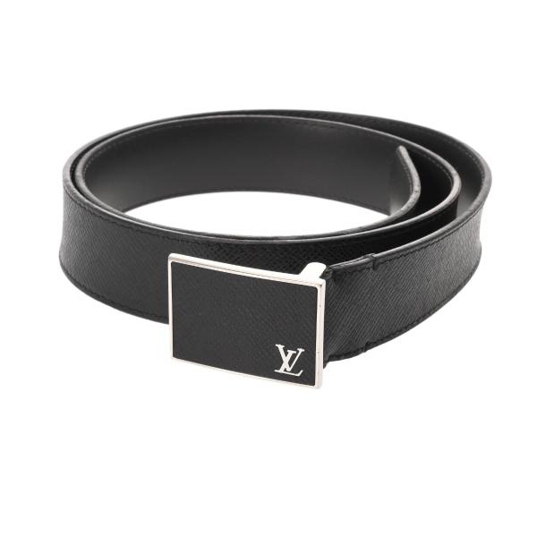 LOUIS VUITTON ブラックレザーベルト タイガ 正規店購入本物 美品 LOUIS VUITTON ブラックレザーベルト タイガ 正規店購入本物 美