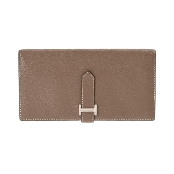 エルメス　ベアンスフレ　エトゥープ　エプソン　長財布　□N刻印 エルメスベアンスフレエトゥープエプソン長財布□N刻印