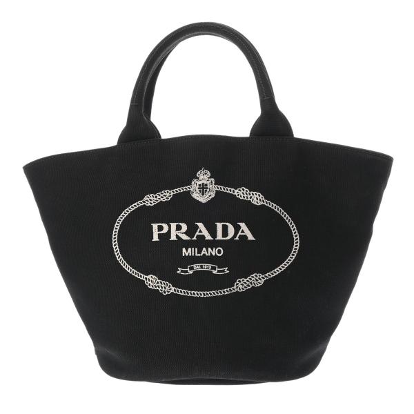PRADA（プラダ） カナパ ファブリック ハンドバッグ ブラック 1BG186