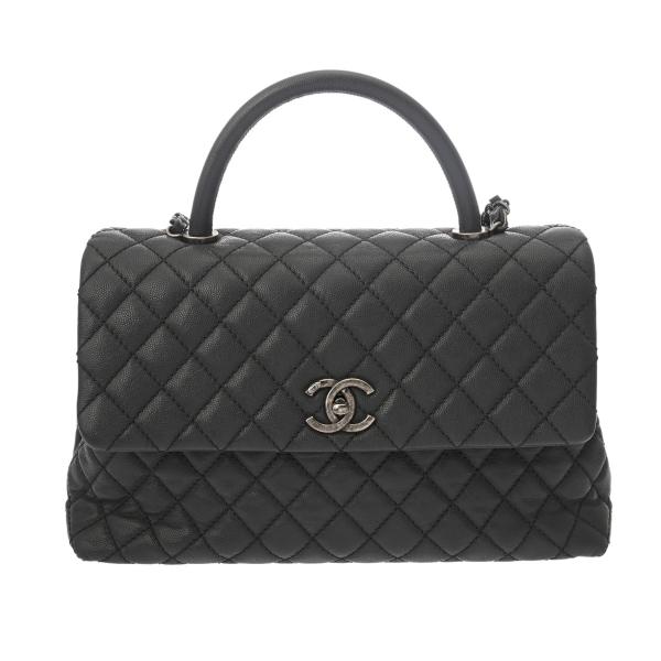 CHANEL（シャネル） マキシトップハンドル フラップバッグ 32cm グレー