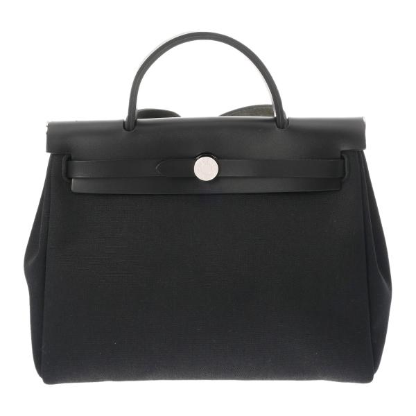 エルメス エールバッグジップPM ルトゥルネ ブラック/シルバー金具 トワルミリタリー/ヴァッシュハンター W刻印 ２way 黒 HERMES（エルメス） エールバッグ ジップ PM ブラック W刻印(2024年頃