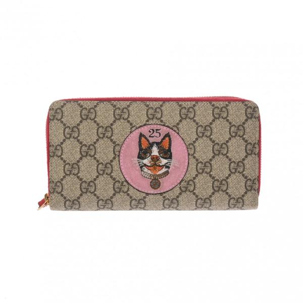 GUCCI（グッチ） ラウンドファスナー ボスコパッチ 長財布 ベージュ