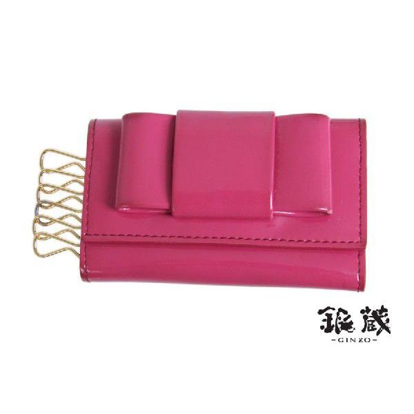 ミュウミュウ・MIUMIU 6連キーケース エナメル ピンク系(中古 