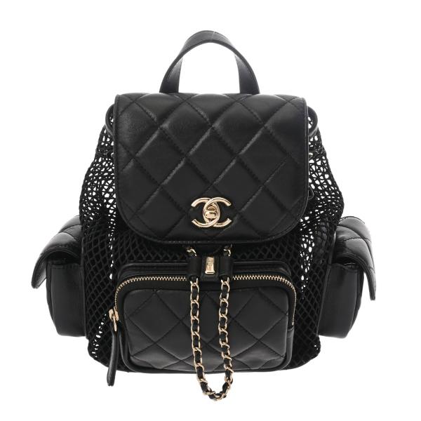 CHANEL（シャネル） マトラッセ メッシュ バックパック ブラック