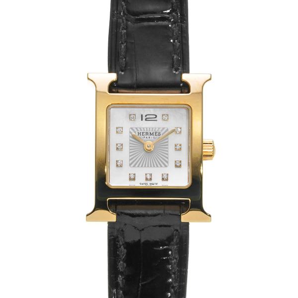 HERMES エルメス ミニHウォッチ 11Pダイヤ HH1.102 シェル 