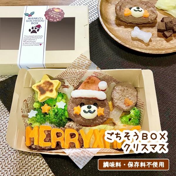 わんこのクリスマス 特製ごちそうBOX 無添加（ 犬用 弁当 ご飯 鹿肉 馬肉 セミオーダー ディナー 誕生日 ギフト パーティー）