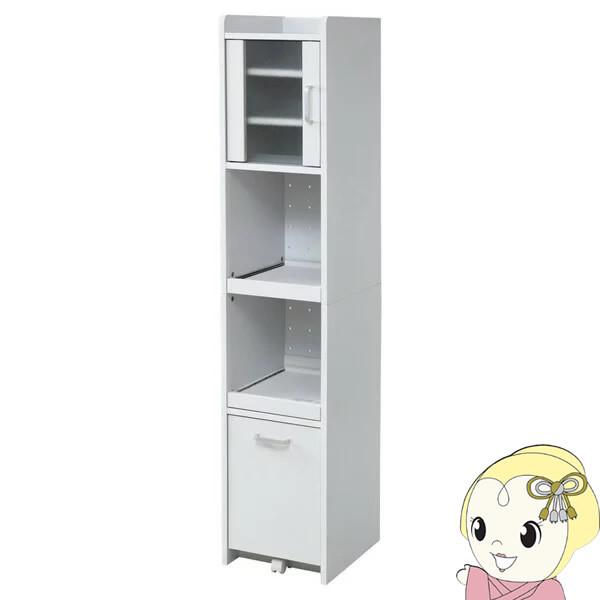 JKプラン 隙間収納　キッチン 食器棚 幅32.5 高さ124 ホワイト fkc-0533.jpg