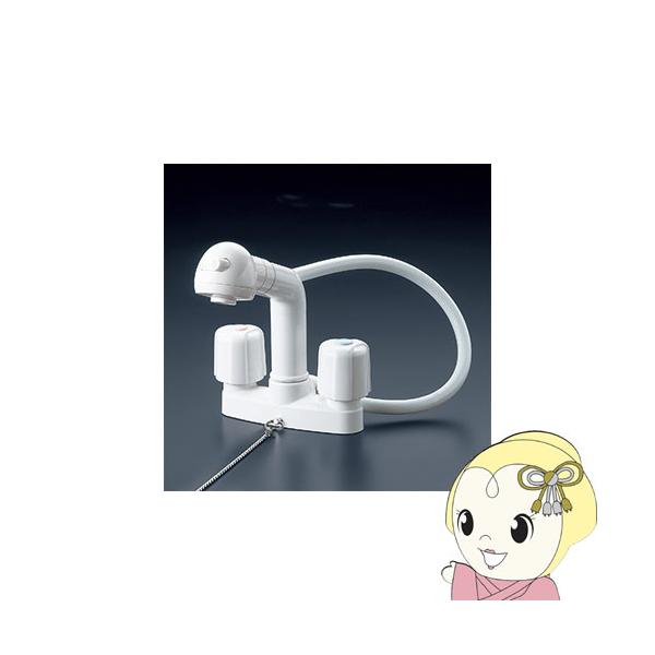 2ハンドルシャワー 混合水栓 KVK 送料込み価格！！ KVK 2ハンドル洗髪シャワー(ゴム栓付) KF64 (水栓金具) 価格比較