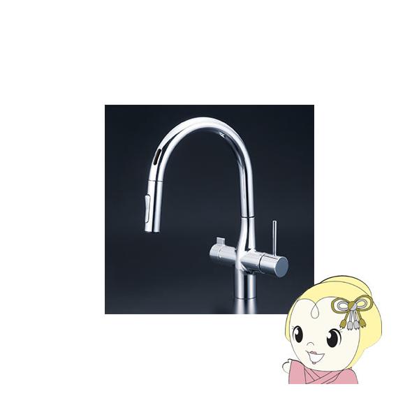 KVK KM6091SCEC 浄水器シングルシャワー付混合栓（センサー） KVK ビルトイン浄水器用シングルシャワー付混合栓(センサー