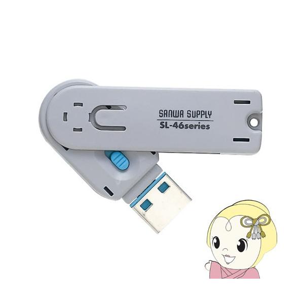 【マイナンバー制度対策にも】 SL-46-BL サンワサプライ USBコネクタ取付けセキュリティ ブルー