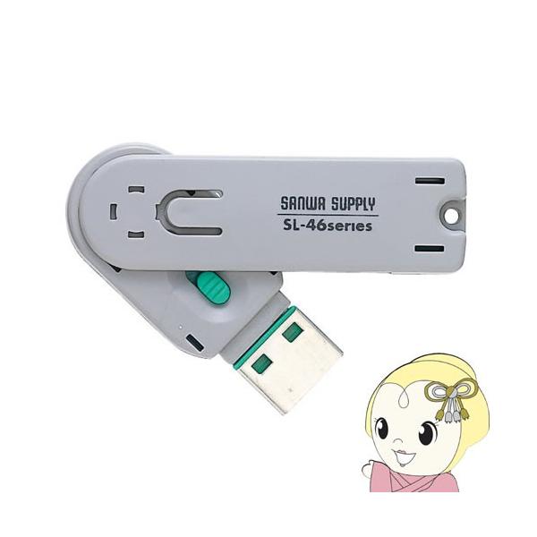 【マイナンバー制度対策にも】 SL-46-G サンワサプライ USBコネクタ取付けセキュリティ グリーン