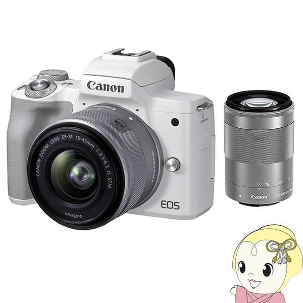 Canon ミラーレス一眼カメラ EOS Kiss M2 ダブルズームキット ホワイト