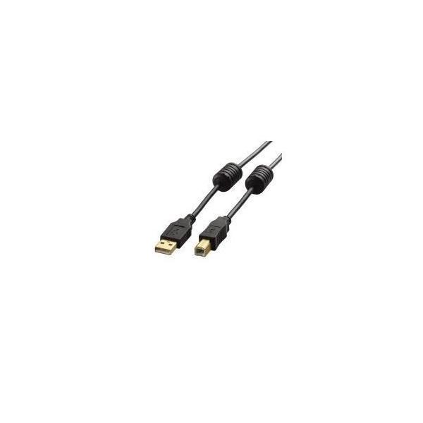U2C-BF50BK ELECOM �G���R��  �m�C�Y�ɋ����t�F���C�g�R�A�t��USB2.0�P�[�u�� 5.0m
